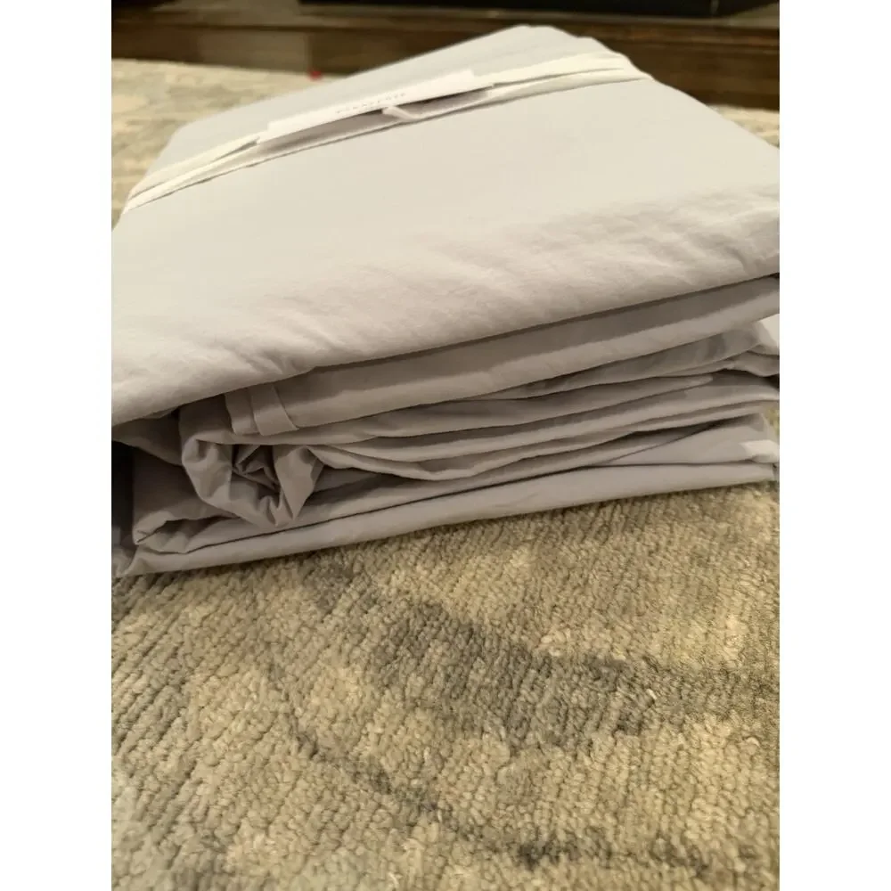 PARACHUTE Percale 4 Piece Sheet Set Light Grey Cotton- King Sz NWT $300
